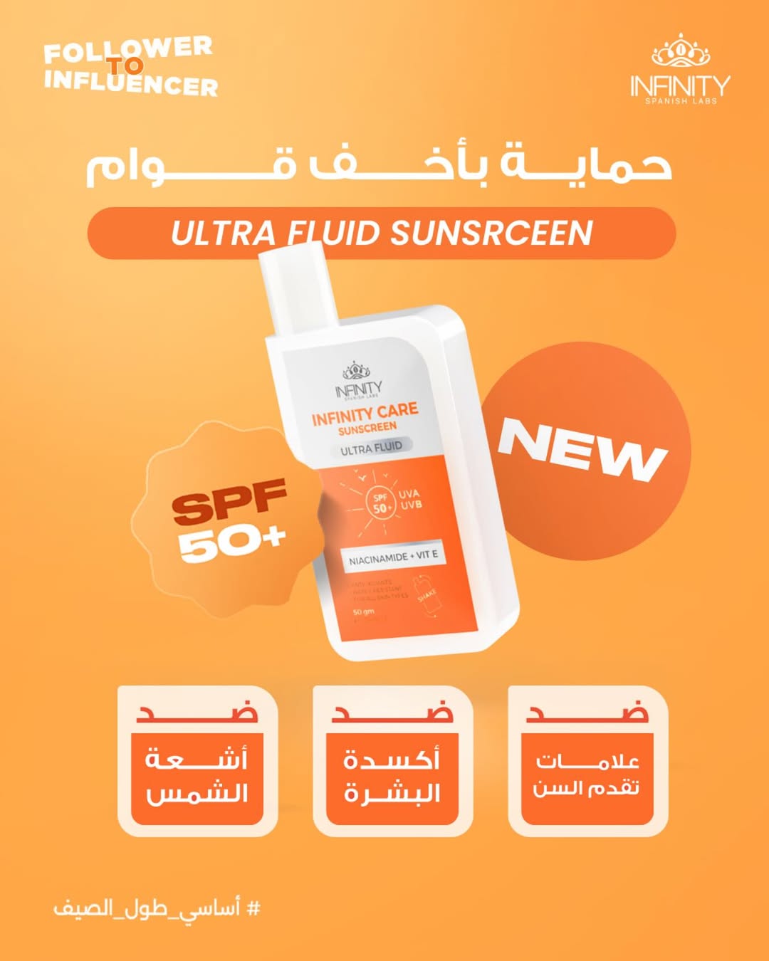 Infinity Care Sunscreen Ultra Fluid SPF50+  (1+1)