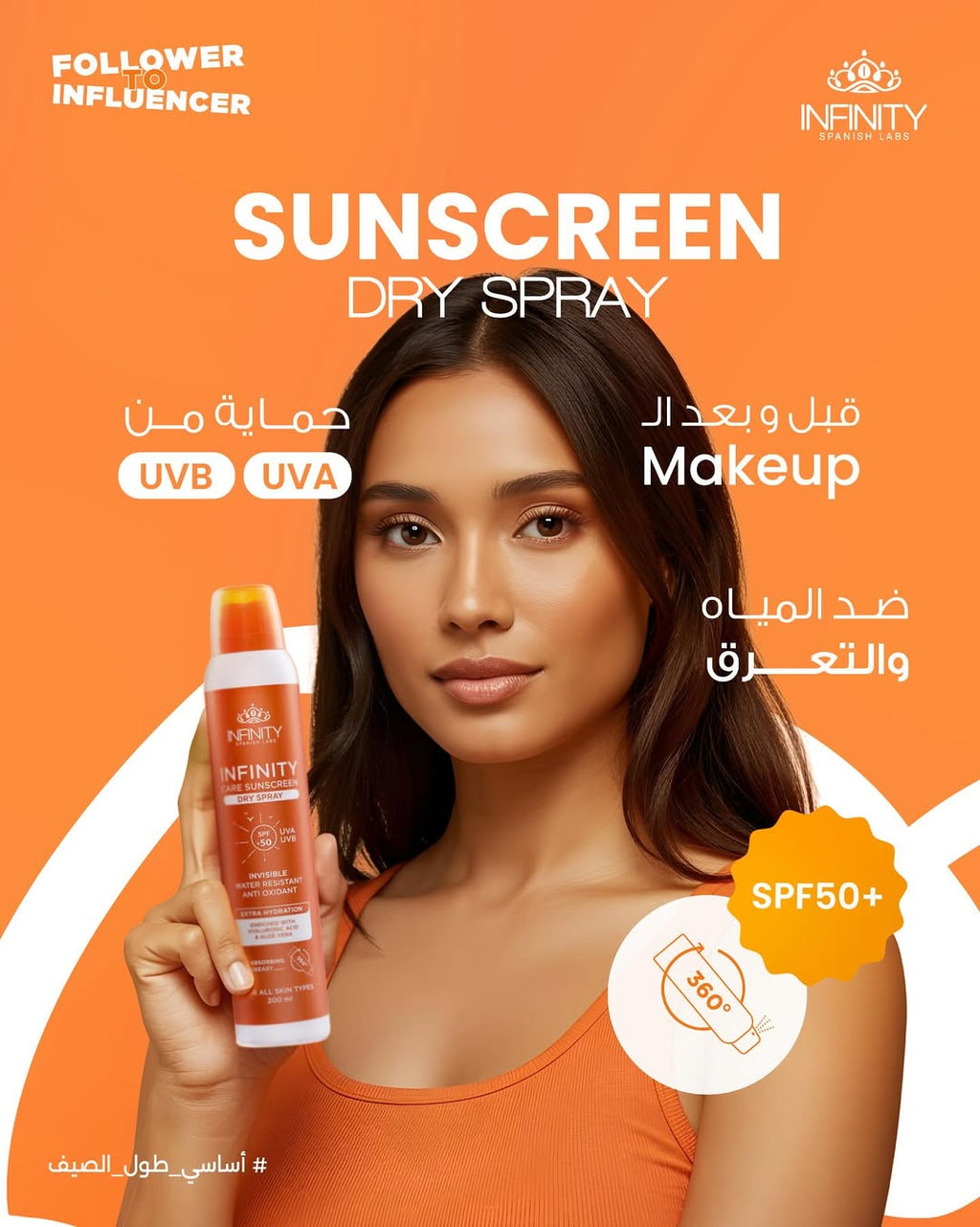 Infinity Care sunscreen Dry Spray SPF50+