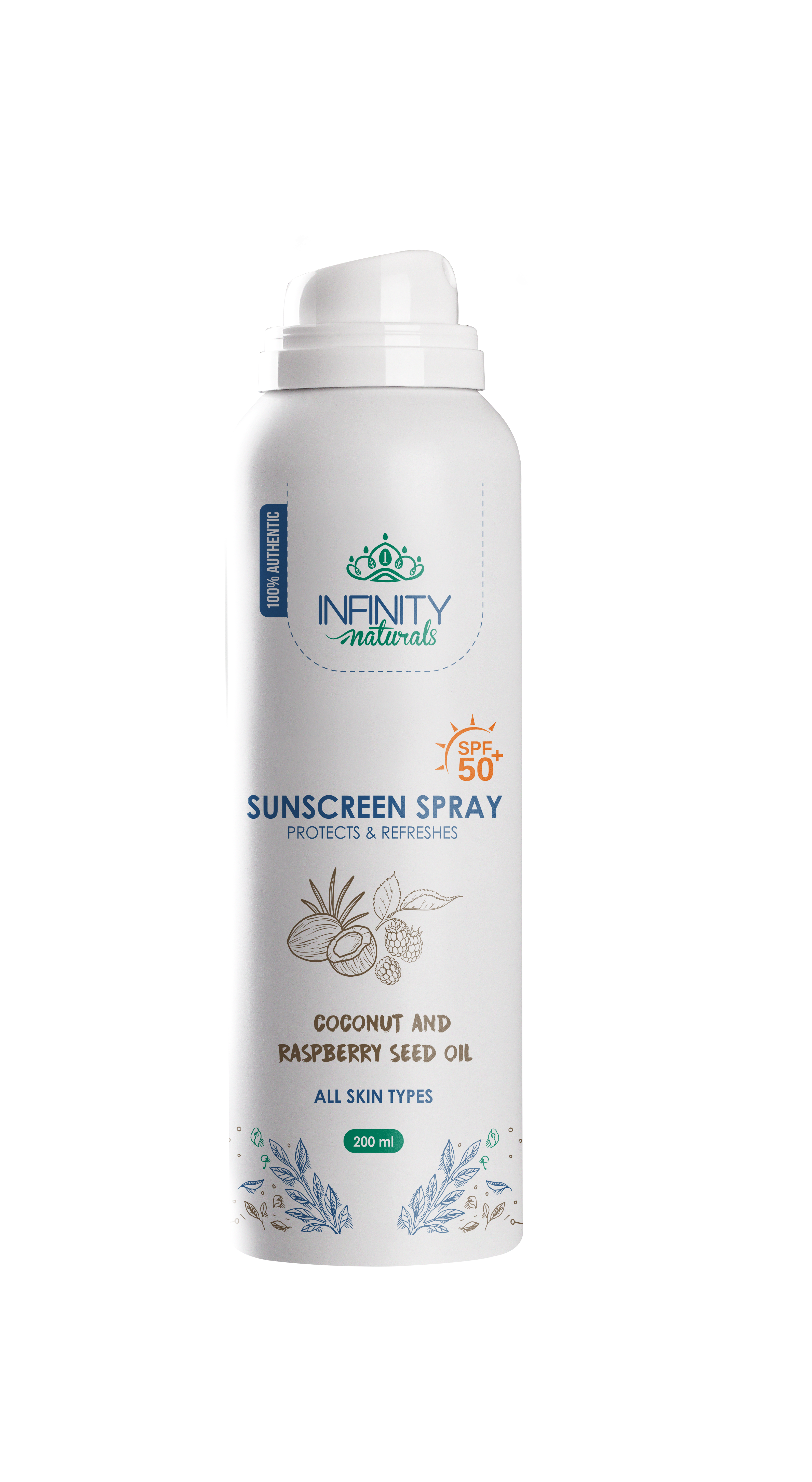 Infinity Naturals Sunscreen Spray - SPF50+ for all skin Types